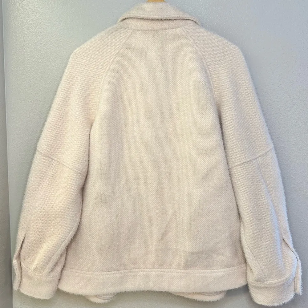 Anthropologie Greylin Charley Cozy Oversized Button Down Jacket Shacket Cream - Image 10