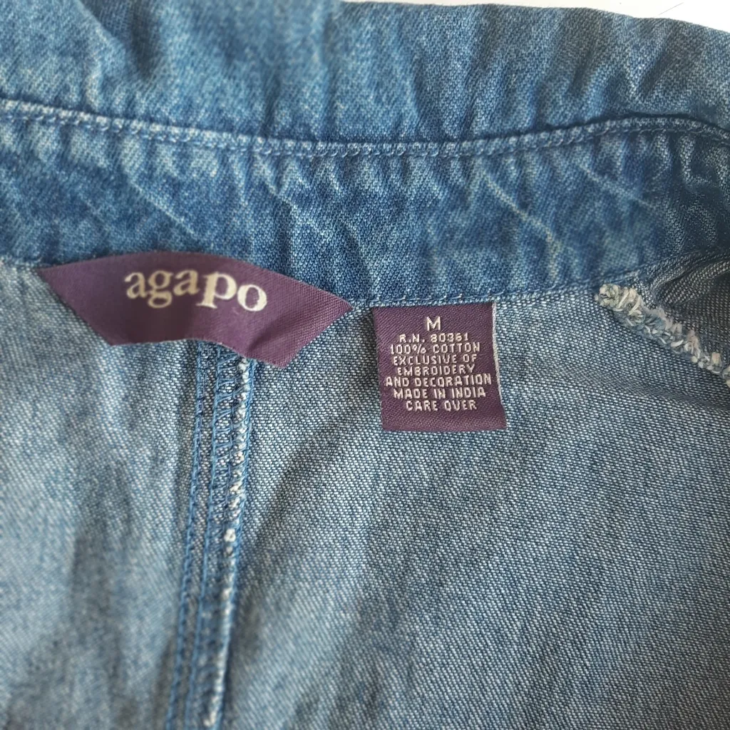 Agapo blue denim jeans dress size medium - Image 4