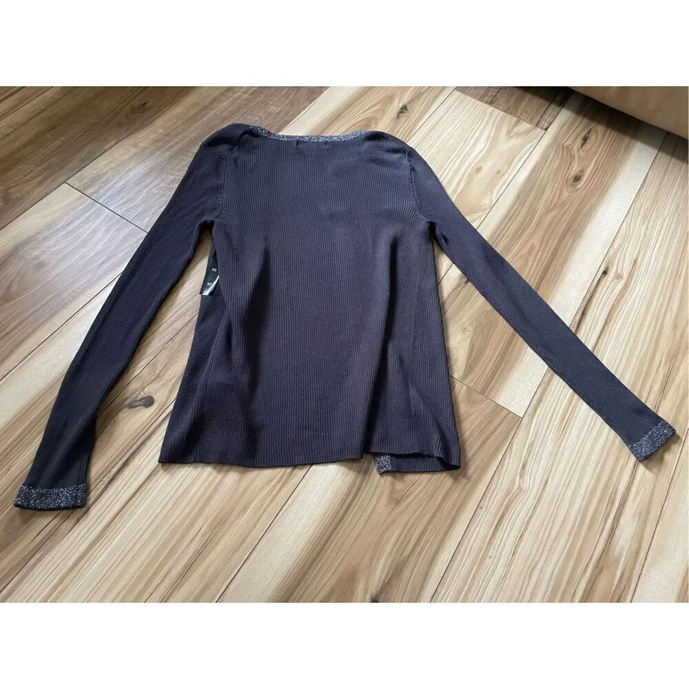 NWT BANANA REPUBLIC Open Front Grey and Silver Women’s Cardigan XS - Image 6