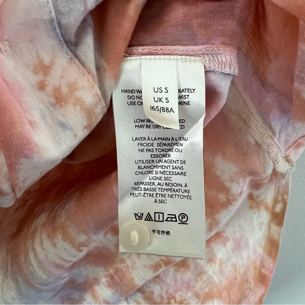 Anthropologie Pilcro Tie Dye Buttondown Shirt Orange Long Sleeve Size Small - Image 7