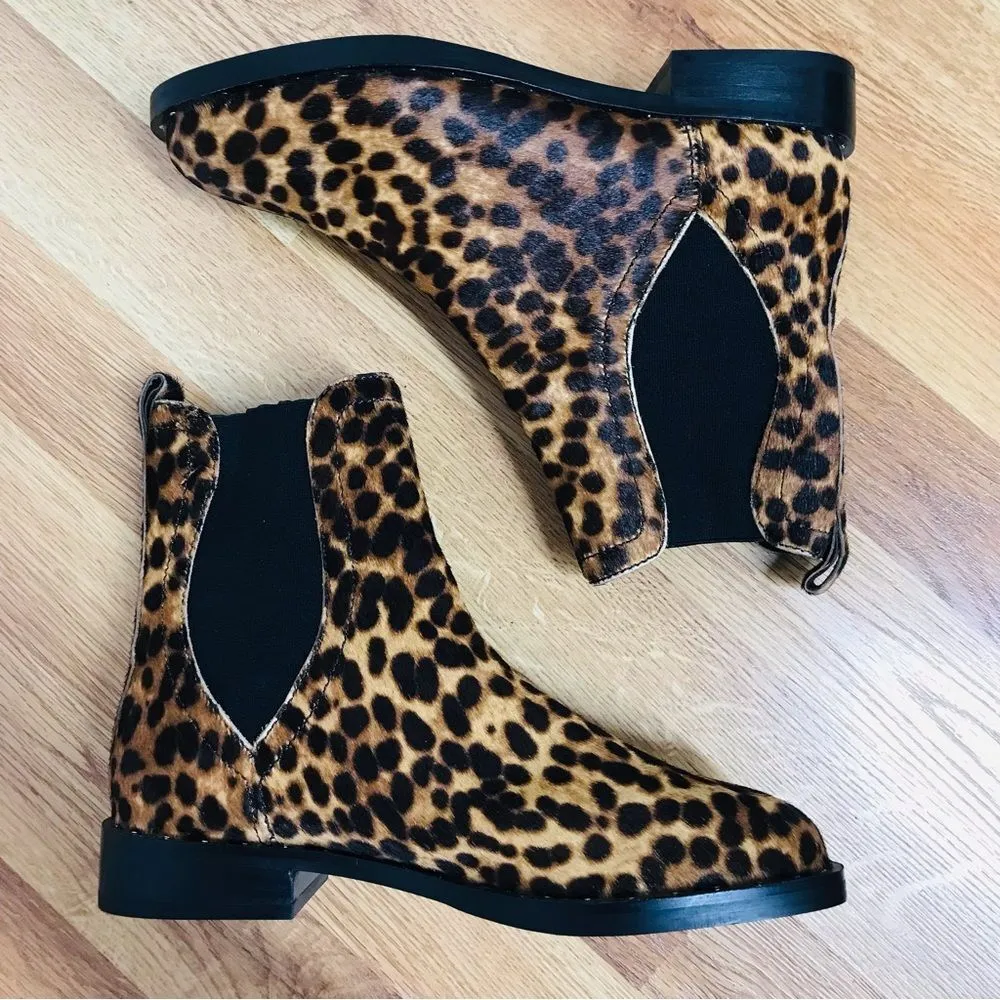 REBECCA‎ MINKOFF Leopard Print Cowhide Chelsea Ankle Boot Booties Size 6.5 New - Image 9