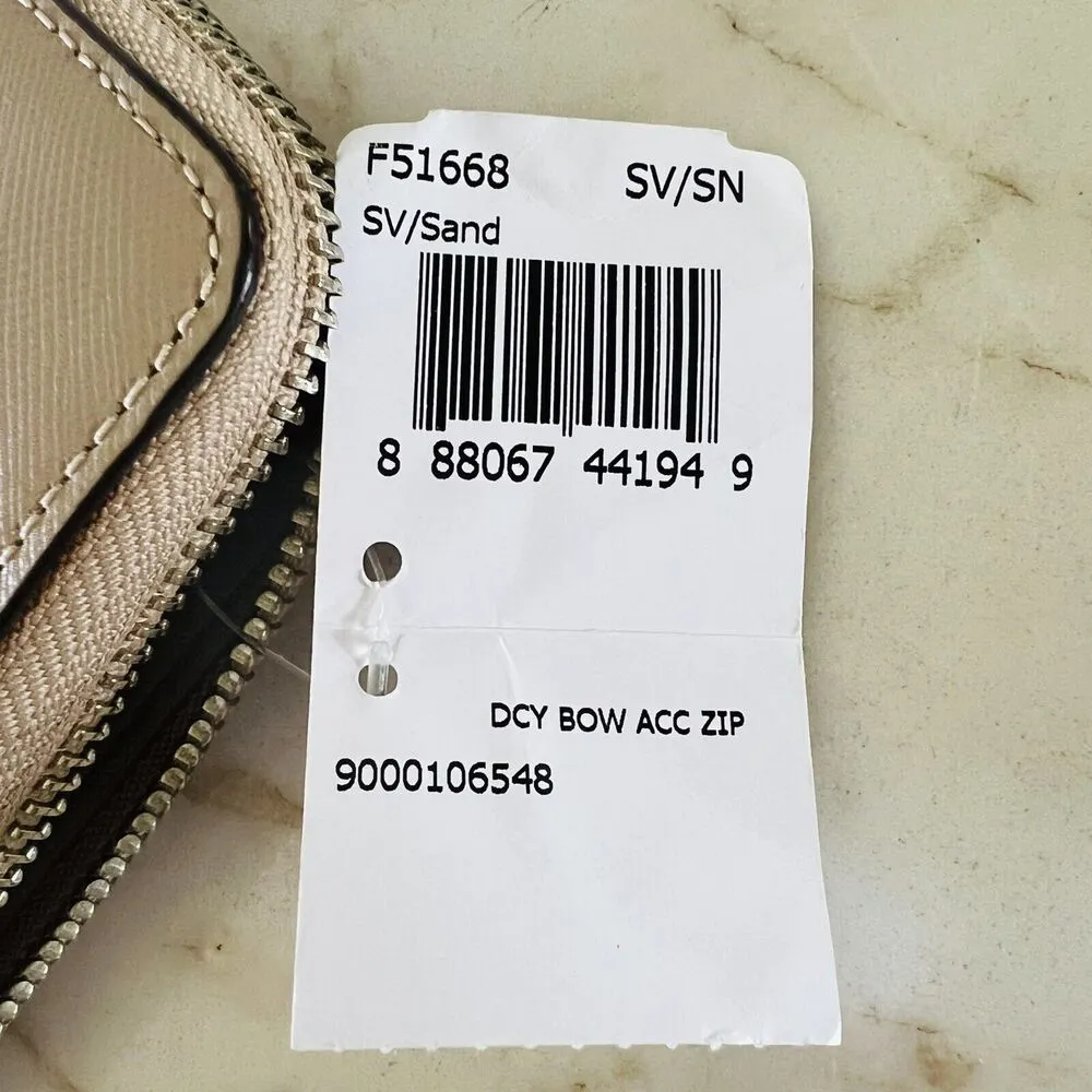 COACH Darcy Sand Bow Accordion Zip Continental Wallet - Image 12