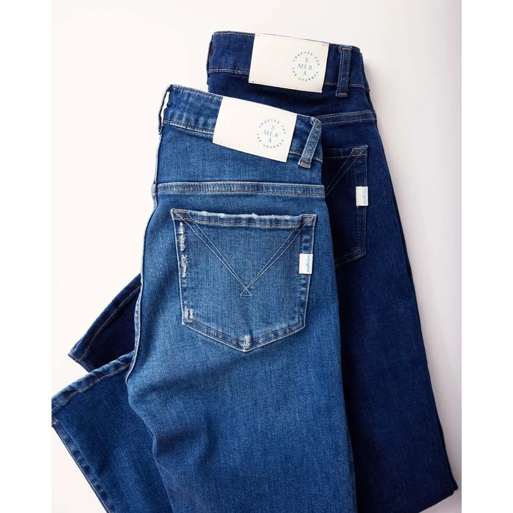 Mersea Voyageur Jeans Nomad Cropped Mini Boot Cut Dark Wash Stretch NWOT Sz 26 Blue - Image 10