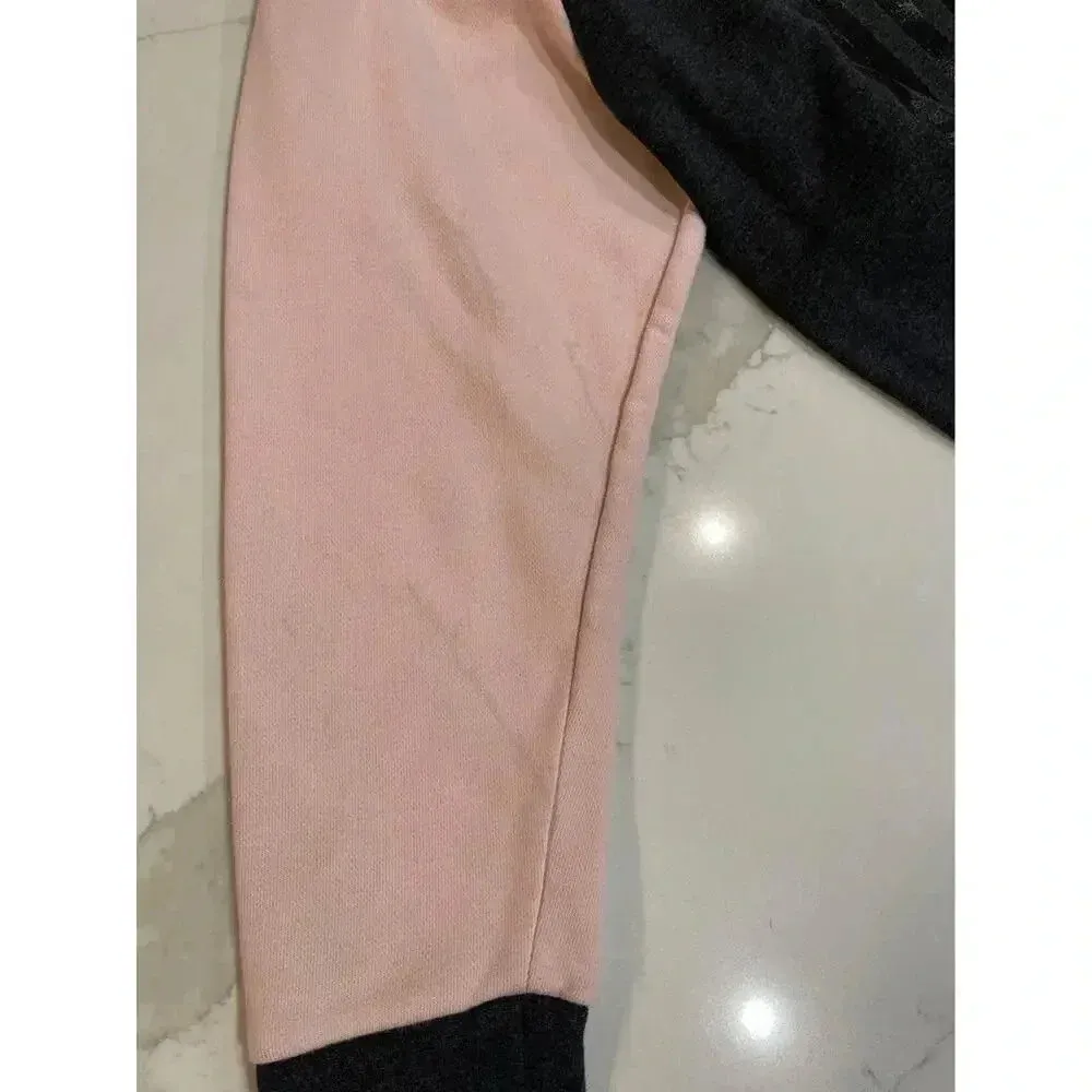 Nike Dri Fit Pullover Sweater Pink/Gray Colorblock SpellOut Fleece Womens Medium - Image 4