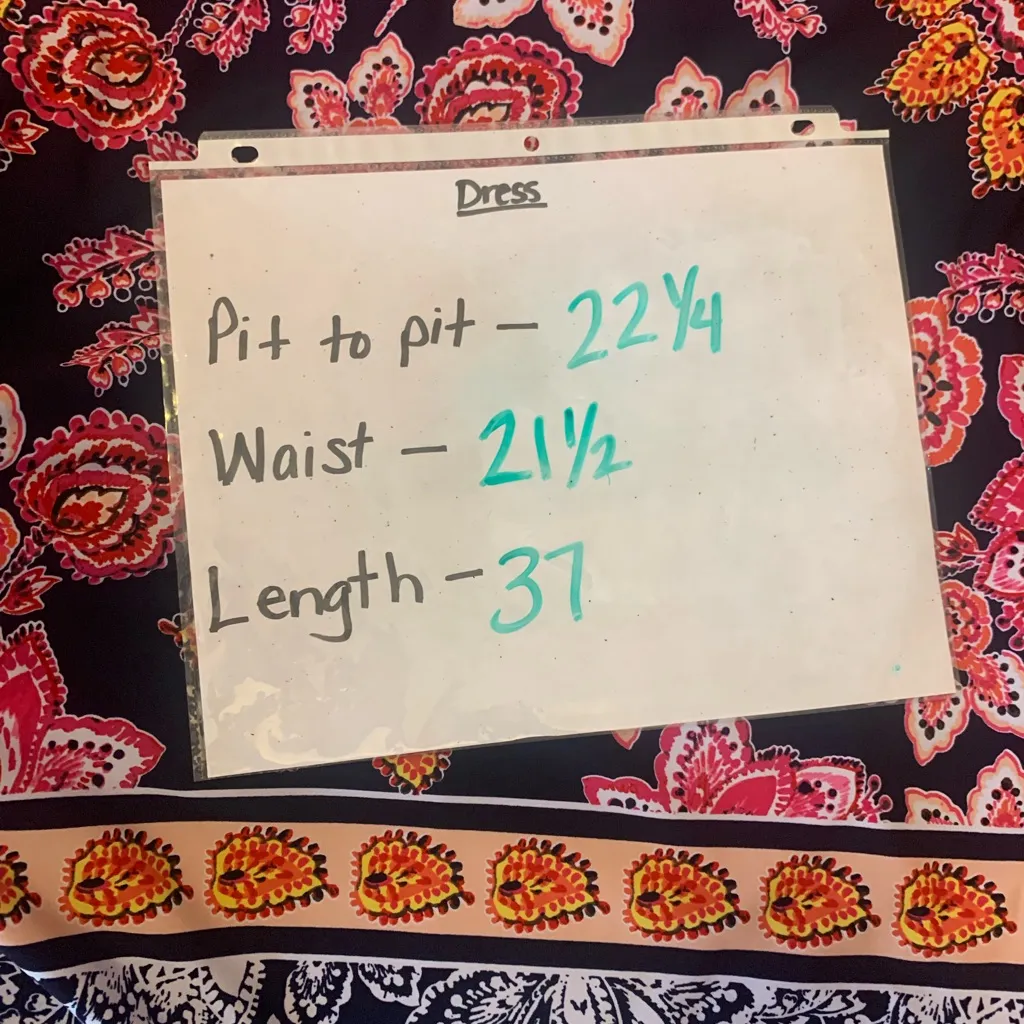 Eliza J Dress 14W Dark Blue w/ Vibrant Pink Orange Floral Accents Exposed zip - Image 5