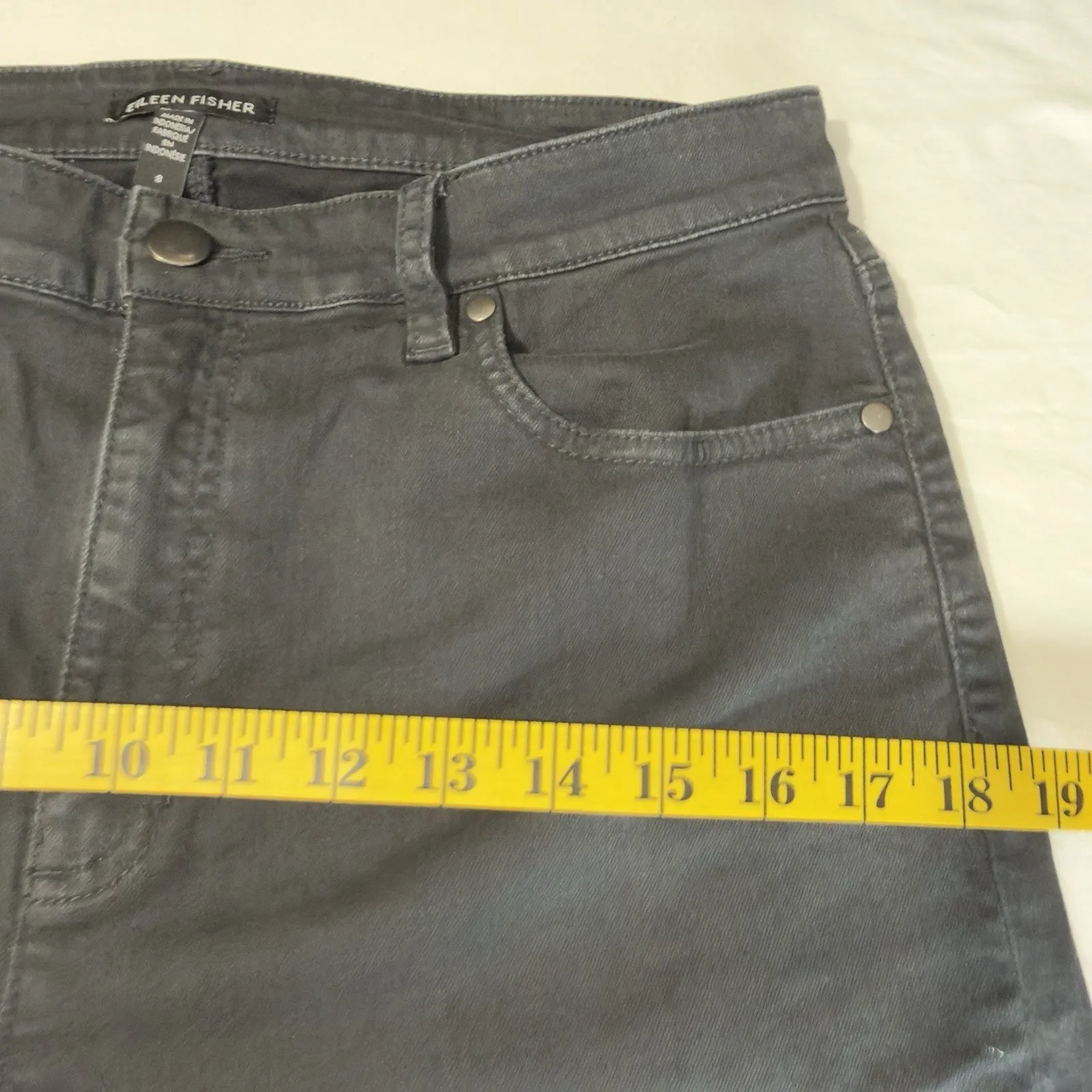 Eileen Fisher Women’s High-Waist Slim Leg Jeans Dark Gray – Size 8 - Image 9