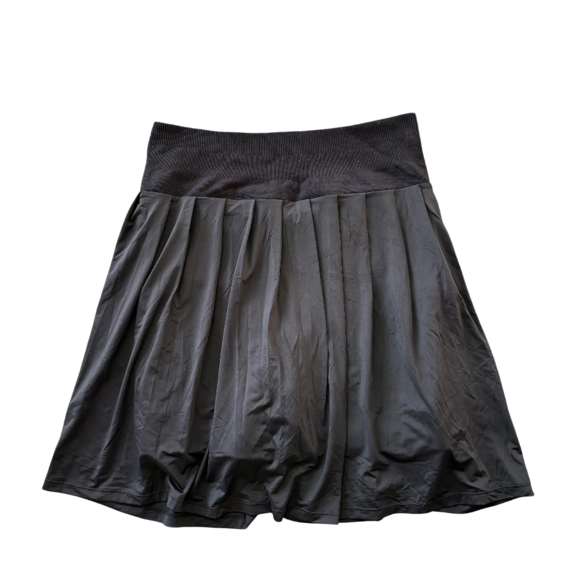 Black Athletic Pleated Stretch Skort Size Large - Image 2
