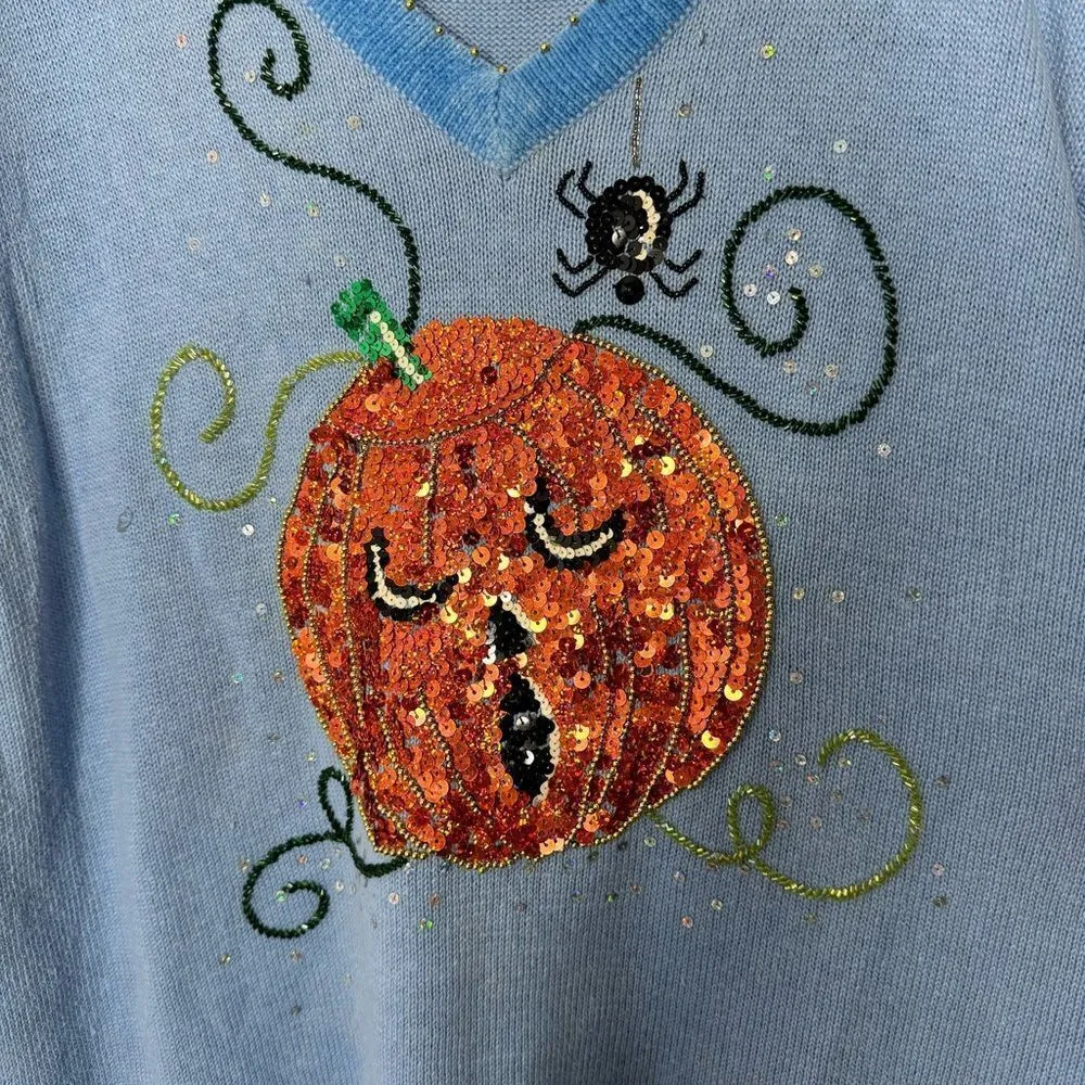 Vintage Quacker Factory pumpkin sweater size XL - Image 3