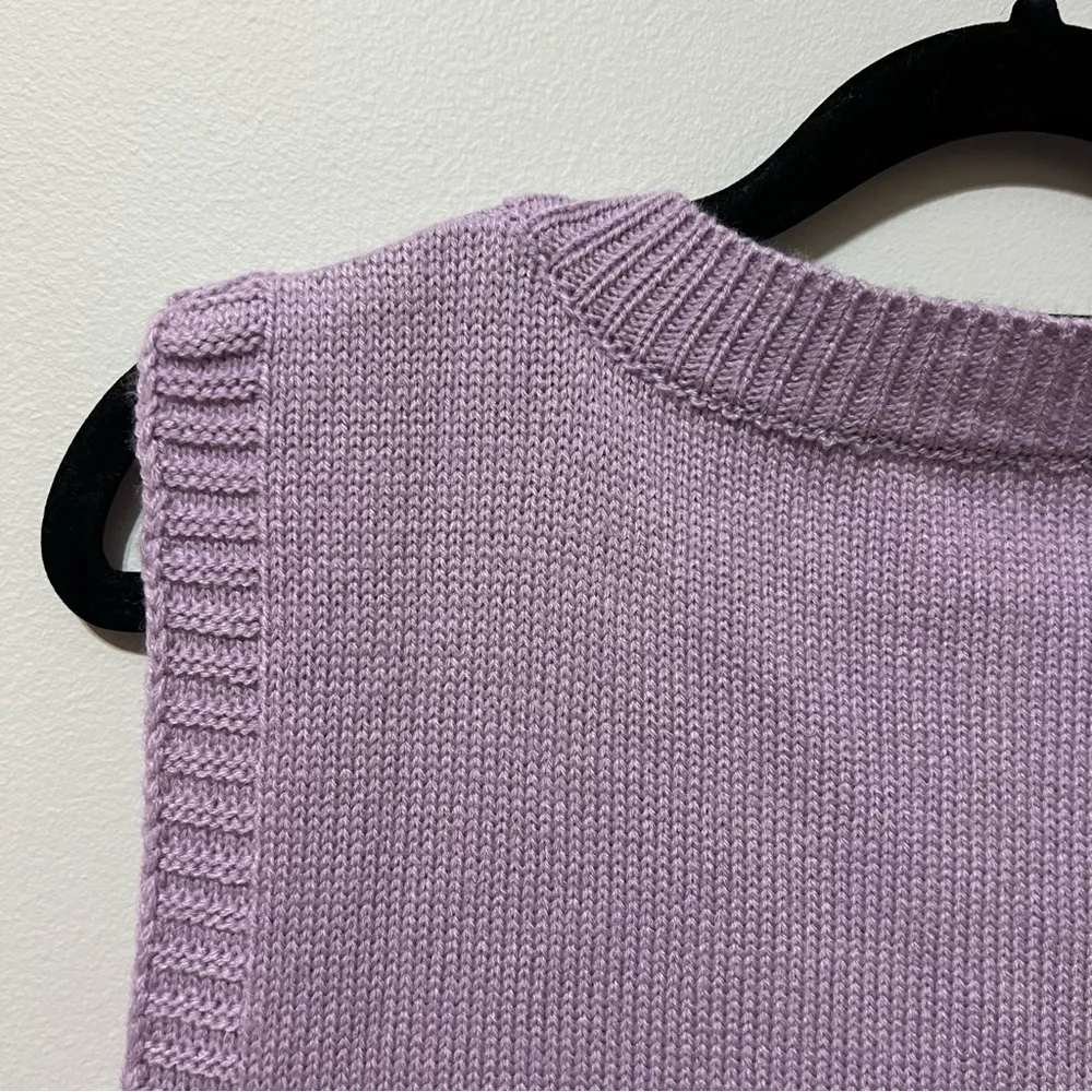Shein Knit Sweater Vest Light Purple S - Image 7