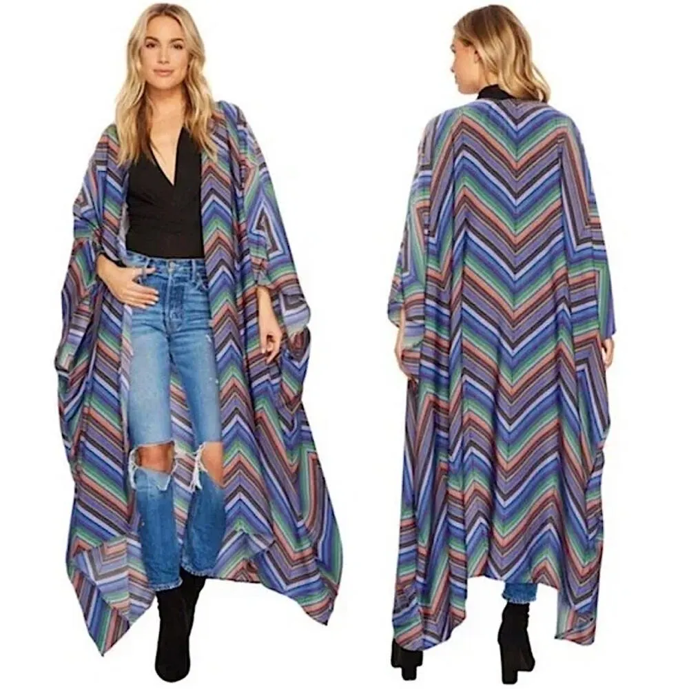 Free People Intimately Mojave Chevron Kimono Duster XS - Image 14