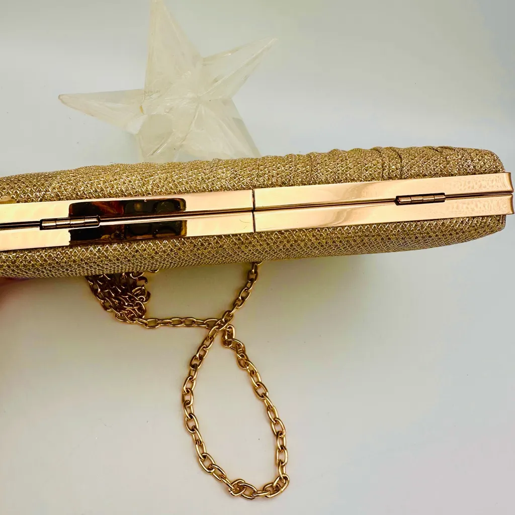 Sondra Roberts Gold Metallic clutch - Image 7