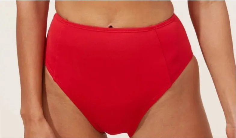 Andie Bikini Set Havana top High Waisted Cheeky Bikini Bottom Cherry Red Size L - Image 1