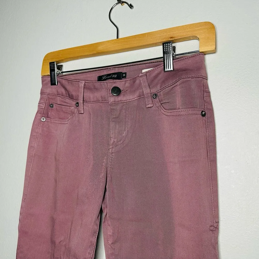 Anthropology Level 99 Women’s Mauve Lily Skinny Straight Jeans Size 25 - Image 8