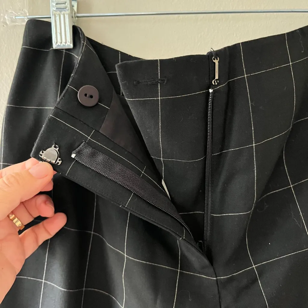 LOFT Sz 6P Black Plaid Slim Skinny Dress Pants Academia - Image 4