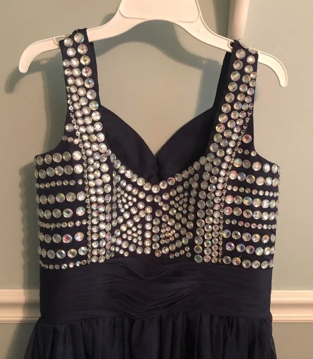 Navy Prom Dress Blue Size L - Image 4