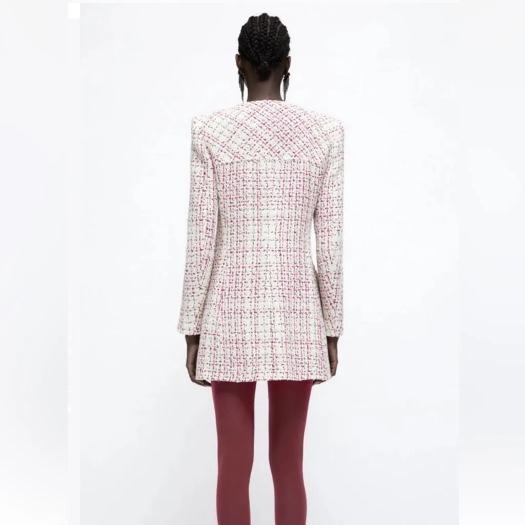 Zara Long Tweed Blazer Multicolored - Image 2