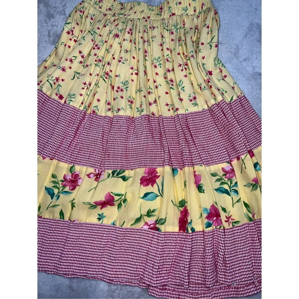 Women’s vintage Floral midi/knee Skirt MEDIUM - Image 3