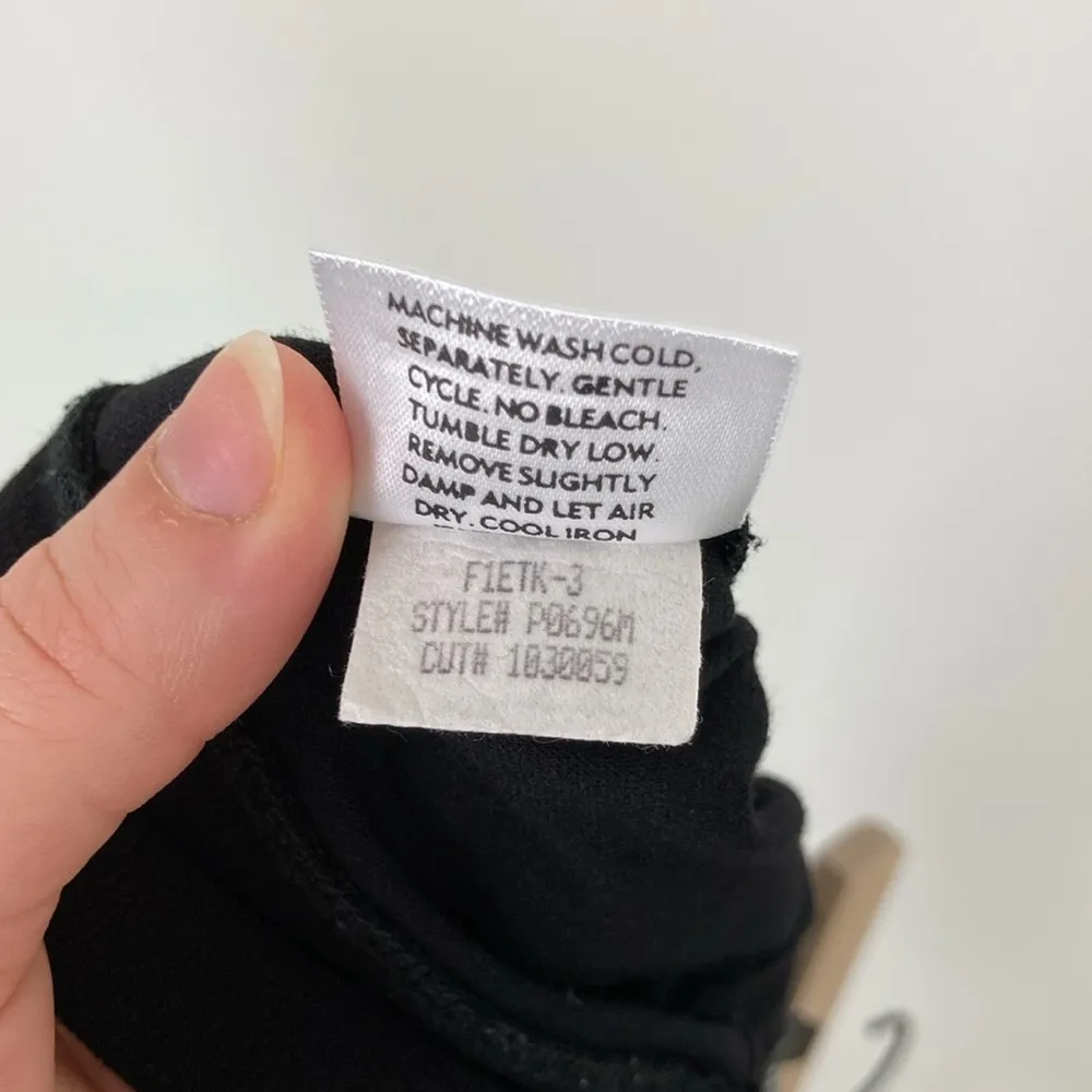 Eileen Fisher Ankle Crepe Pants Pull On Straight Leg Viscose Knit Size XS Black - Image 6