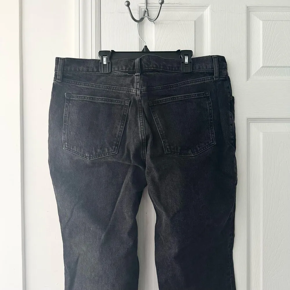 Abercrombie & Fitch Washed Black Grey Ultra High Rise Vintage 70s Flare Jeans 33 - Image 9