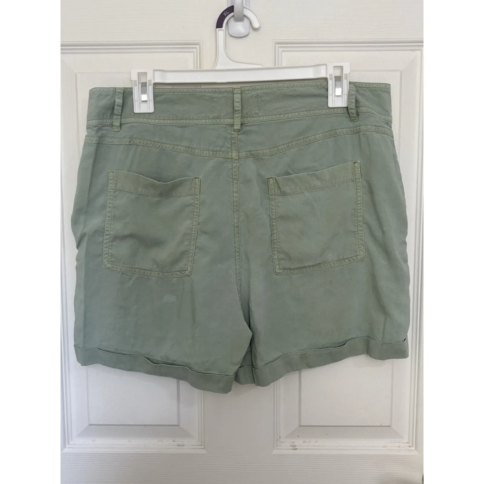 Anthropologie Cloth & Stone Light Green Shorts Size Large Tencel Beach Coastal - Image 2