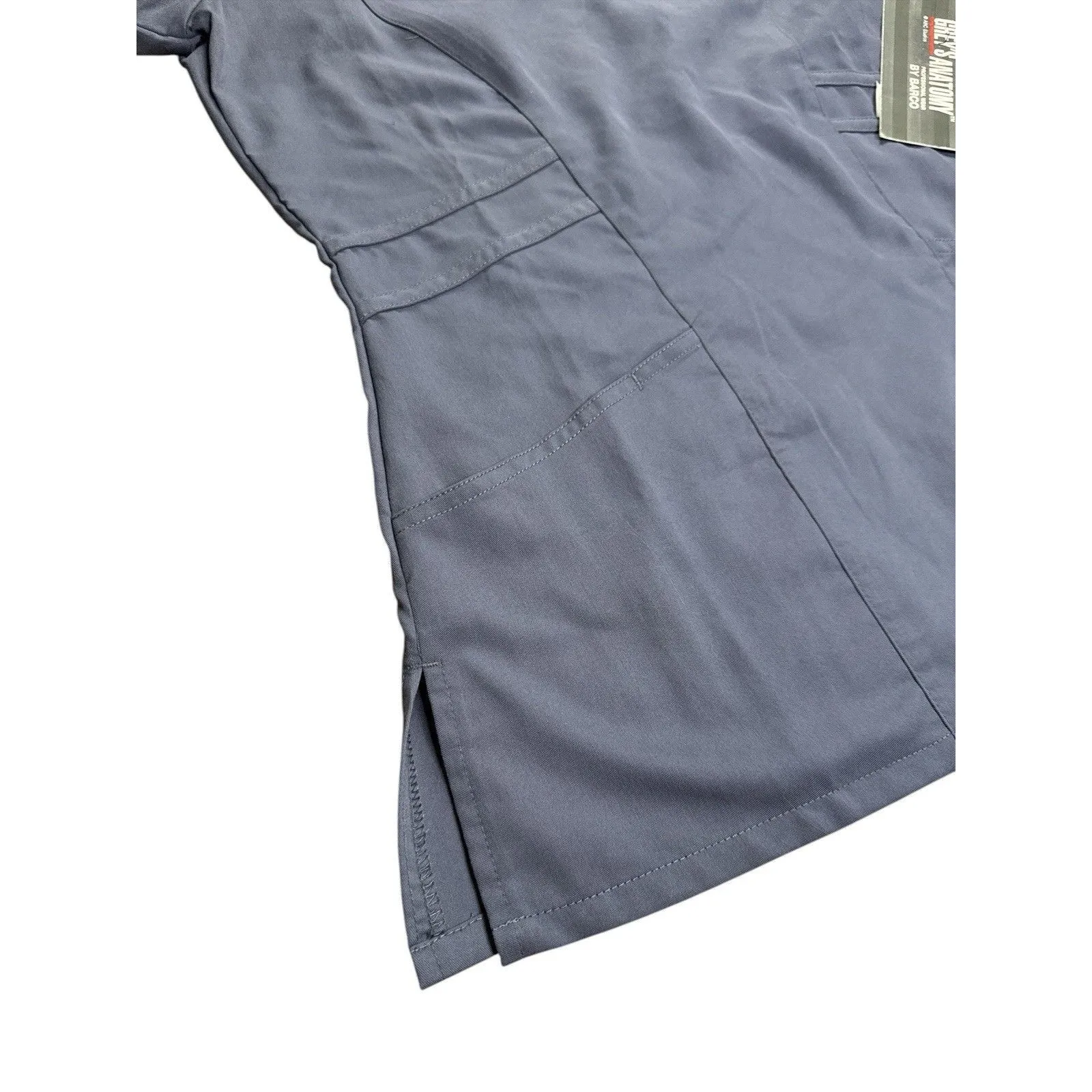Grey’s Anatomy Modern Classic Fit V-Neck Scrub Top Granite Small 3 Pockets 41452 - Image 3