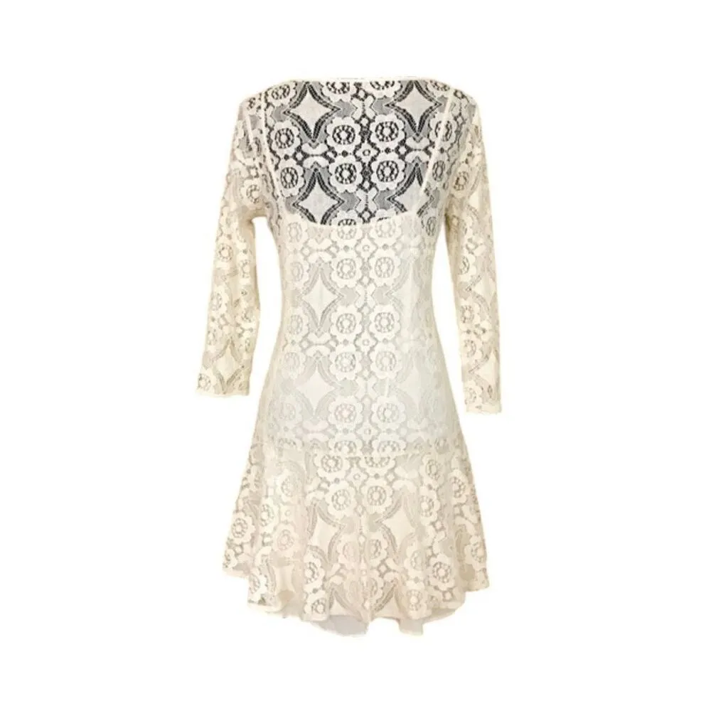 ✨Walking To The Sun Sz 2 Cream Dress in Cream Free People✨ - Image 9