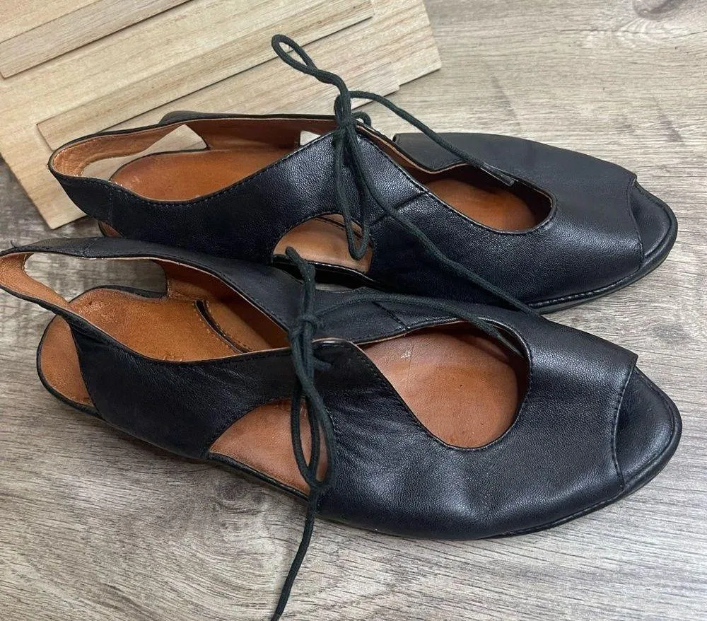 L’Amour Des Pieds Brettany Black Leather Sandals Size 9 - Image 2