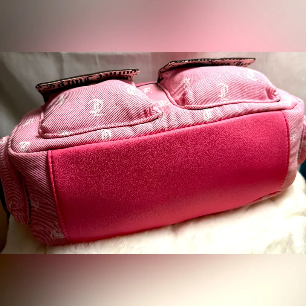 NEW Juicy Couture Glitter Pink White Bowler Bag - Image 7