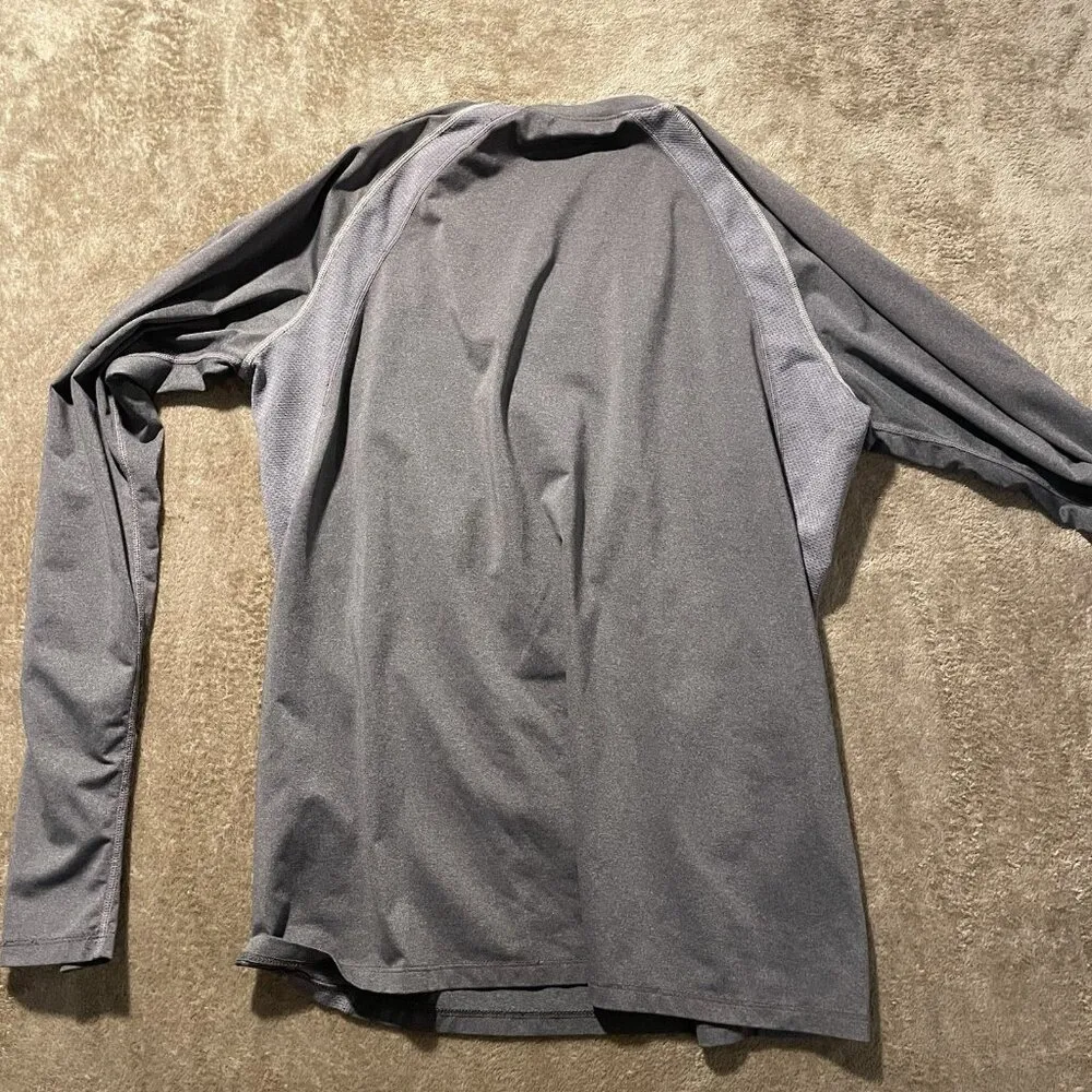 Nike Shirt Womens Large Fit Dry Gray Long Sleeve Vneck  Athletic Active Breathe - Image 3