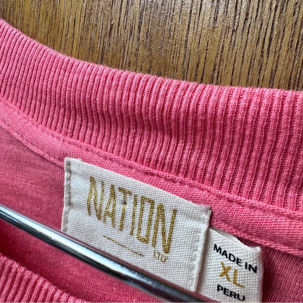 Nation LTD Moxie Easy T-Shirt Dress Short Sleeve Mini Strawberry Shake Pink XL - Image 16