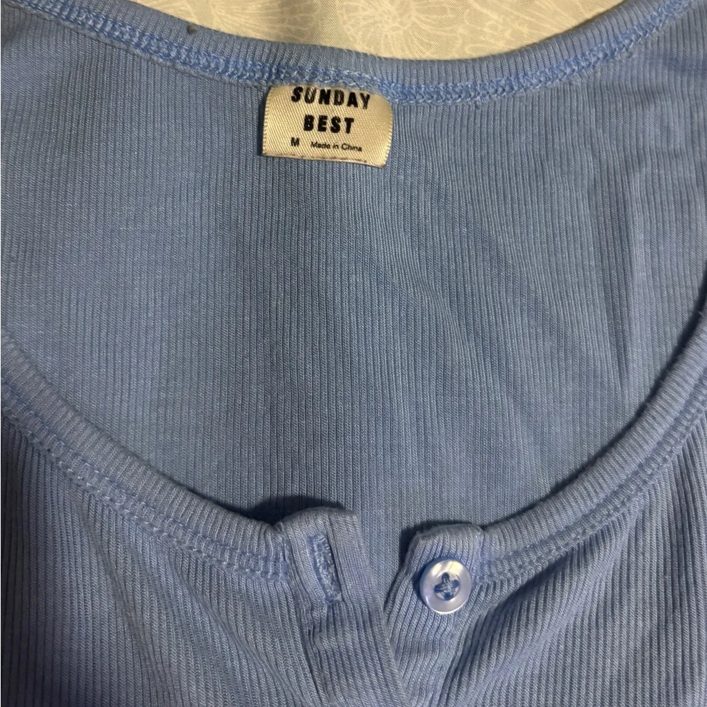 Sunday Best Ribbed Tank Top in Blue Size M - Image 7