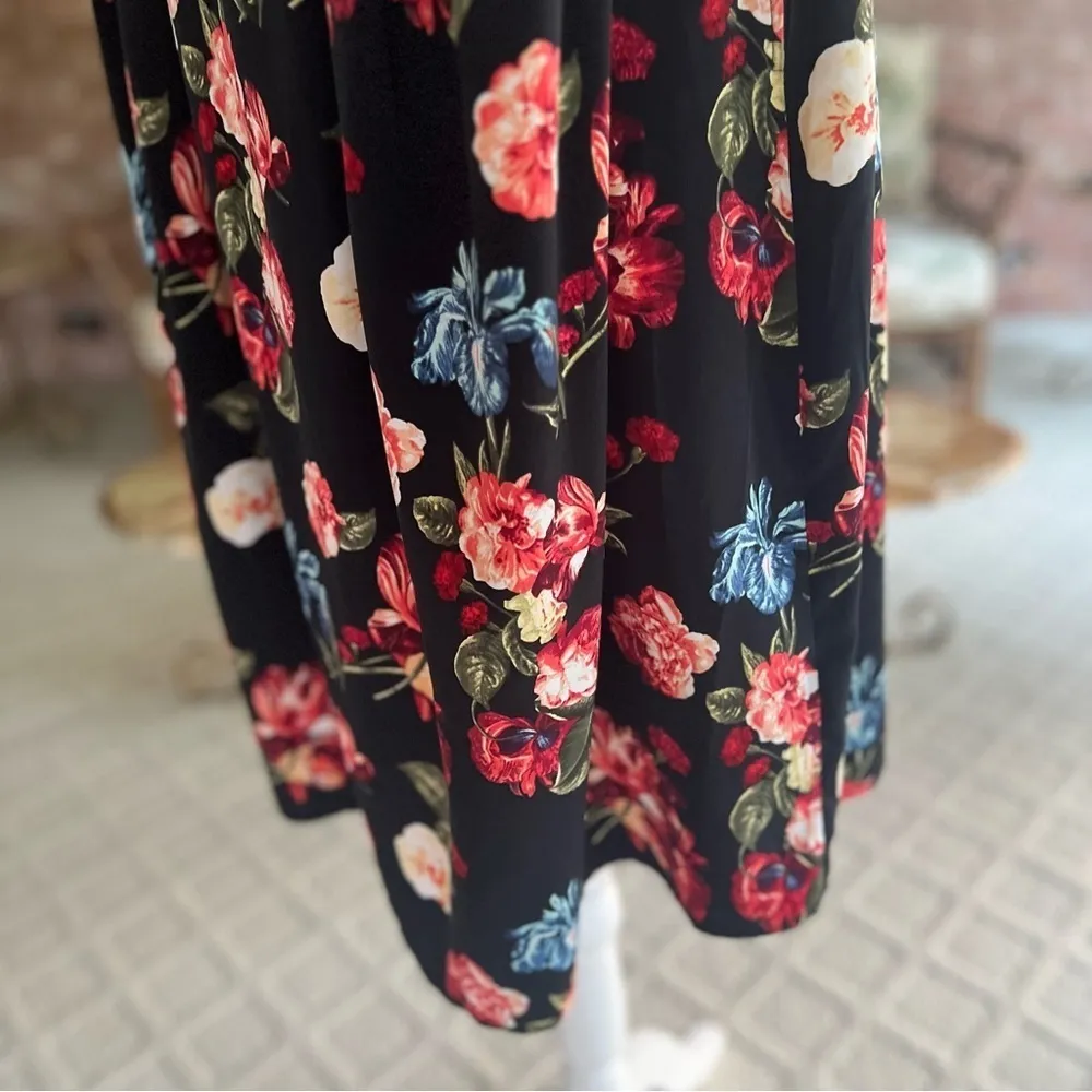 H&M Mama Dress Maternity Black Red Floral Mini M Garden Party Wedding Guest Chic - Image 8