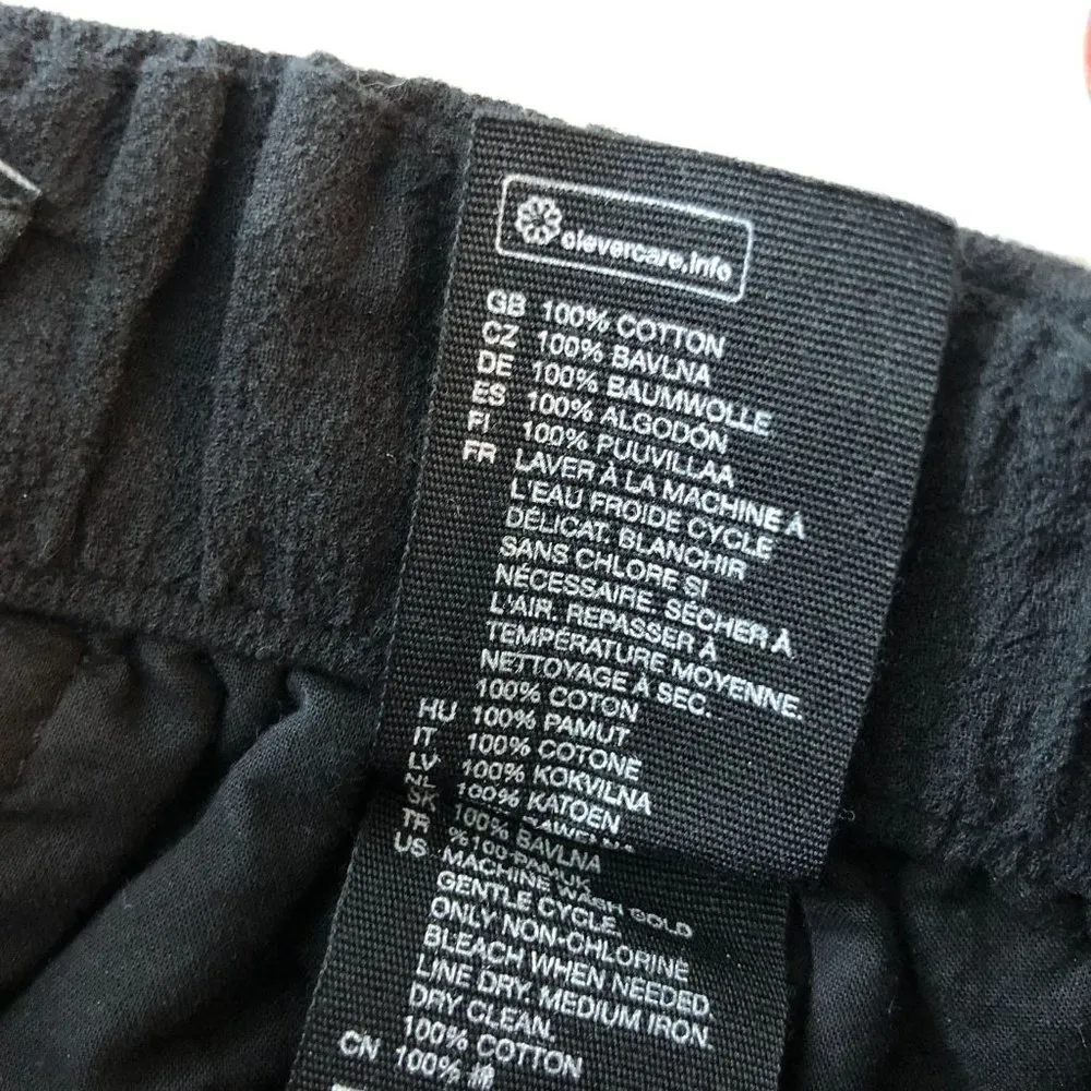 & Other Stories Women's Black Flat Front Cotton Straight Leg Pants Size 0 - Image 4