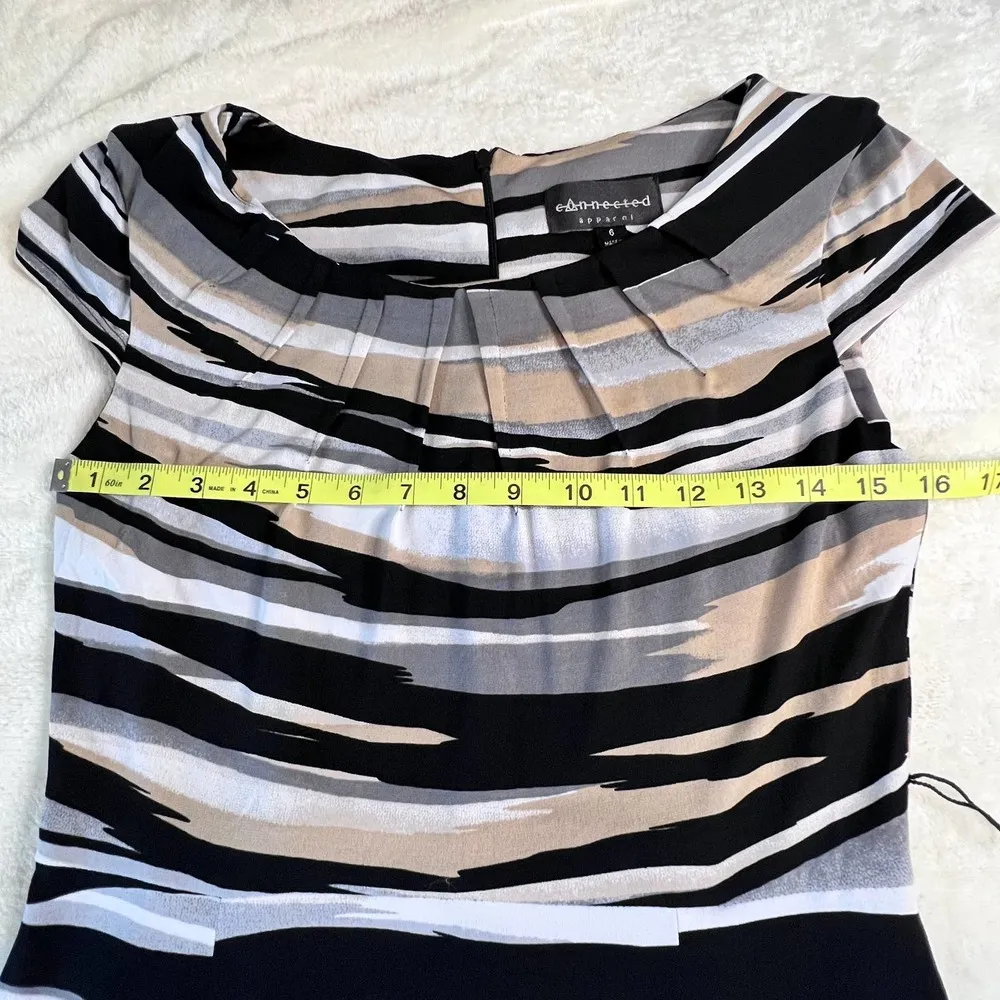 Connected Apparel  Women's Size 6 Striped Sleeveless Sheath Dress - Image 8
