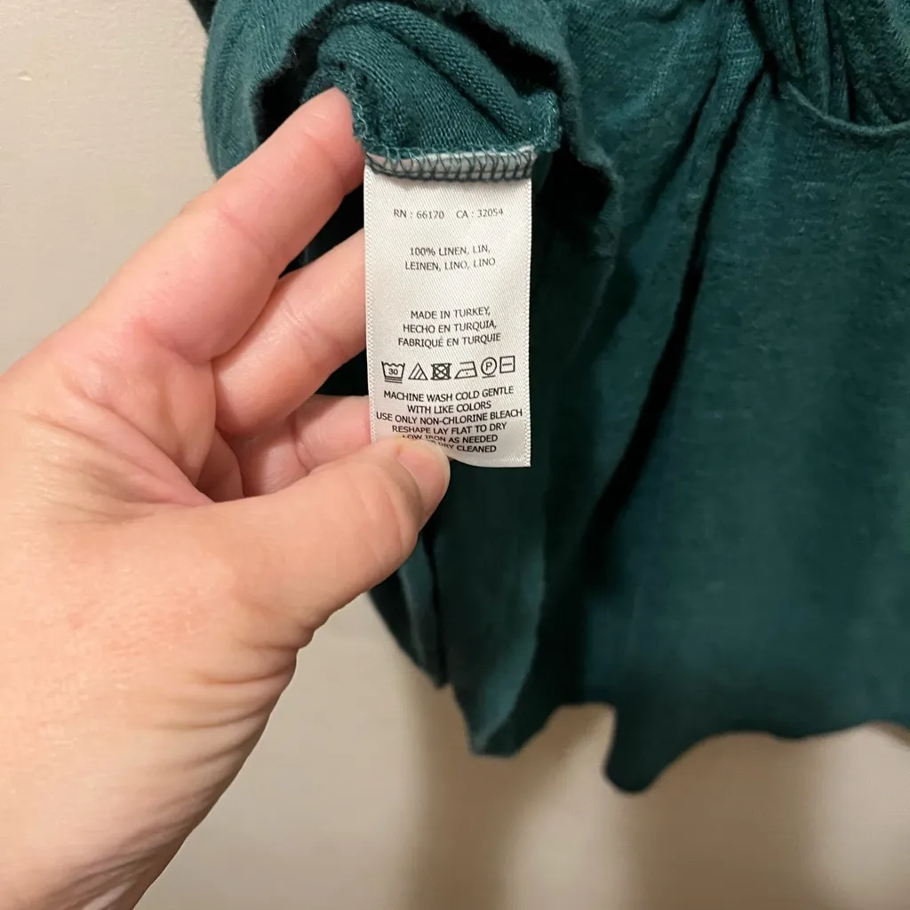 Anthropologie Maeve Tie Back Drape Front Top -‎ Size Medium 100% linen - Image 5