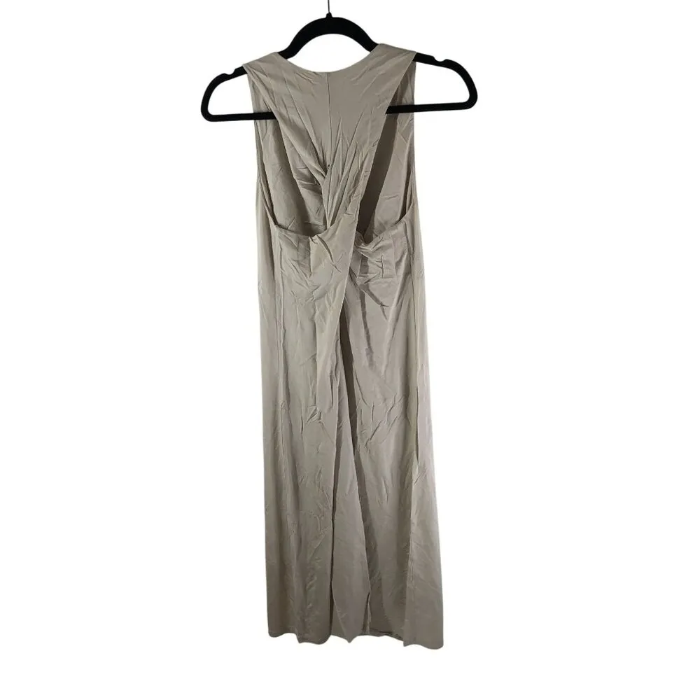 Neiwai Boundless Back Twist Cowl Neck Dress Midi Racerback Chalk M/4 Size M - Image 2