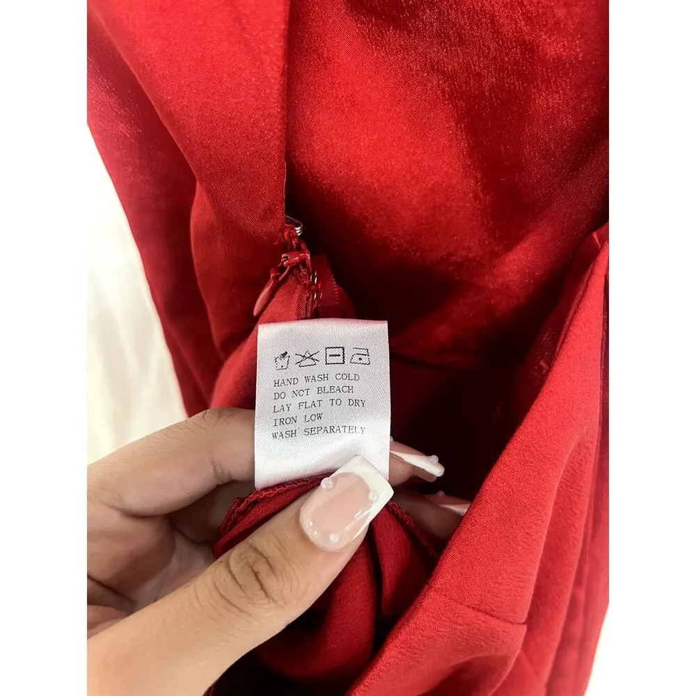 superdown Autumn Sleeveless Crossback Strap Bodycon Slip Mini Dress Red Womes XS - Image 7