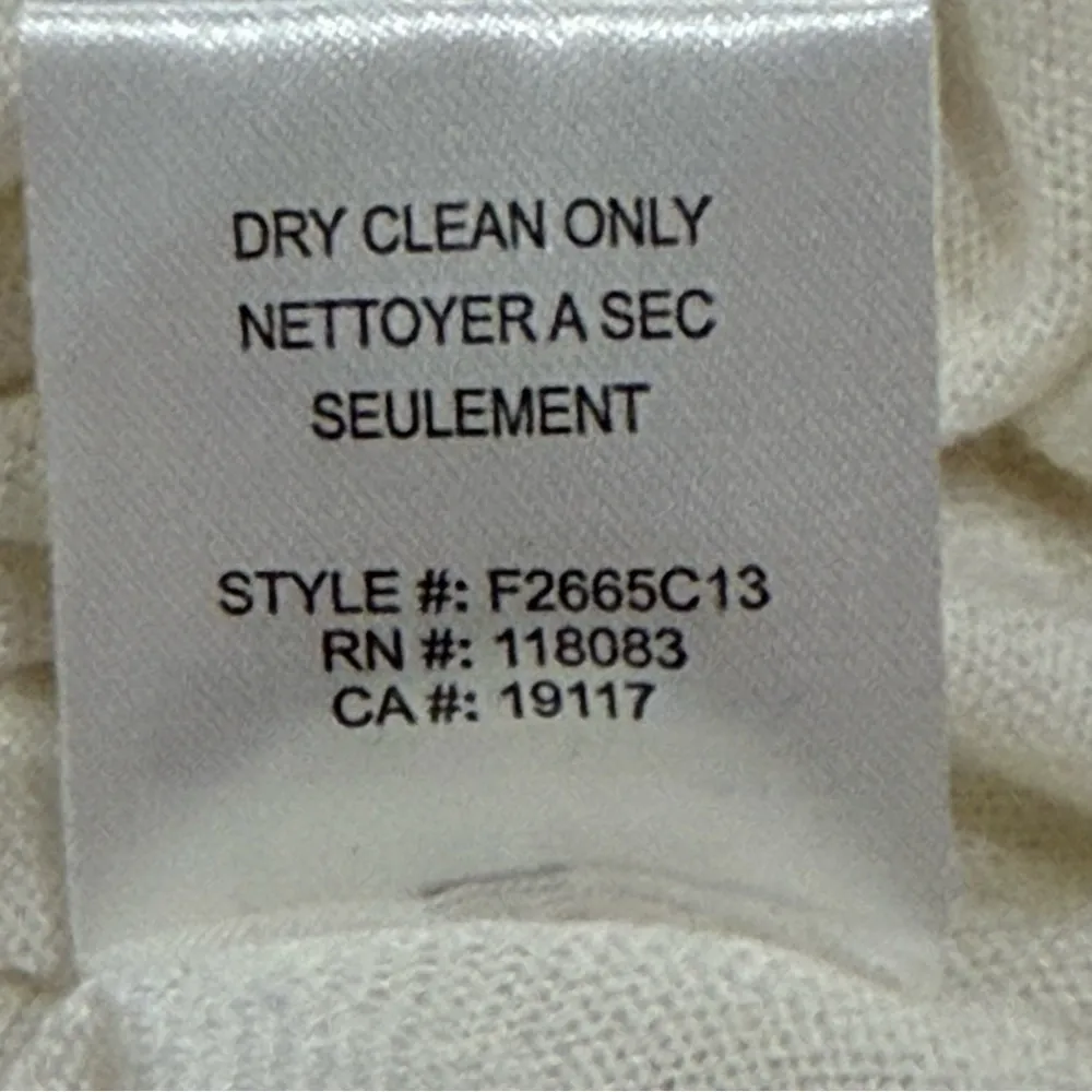 Minnie Rose Silk Sweater V Neck Coastal Bloused Chic Quiet Luxury White Size XS - Image 7