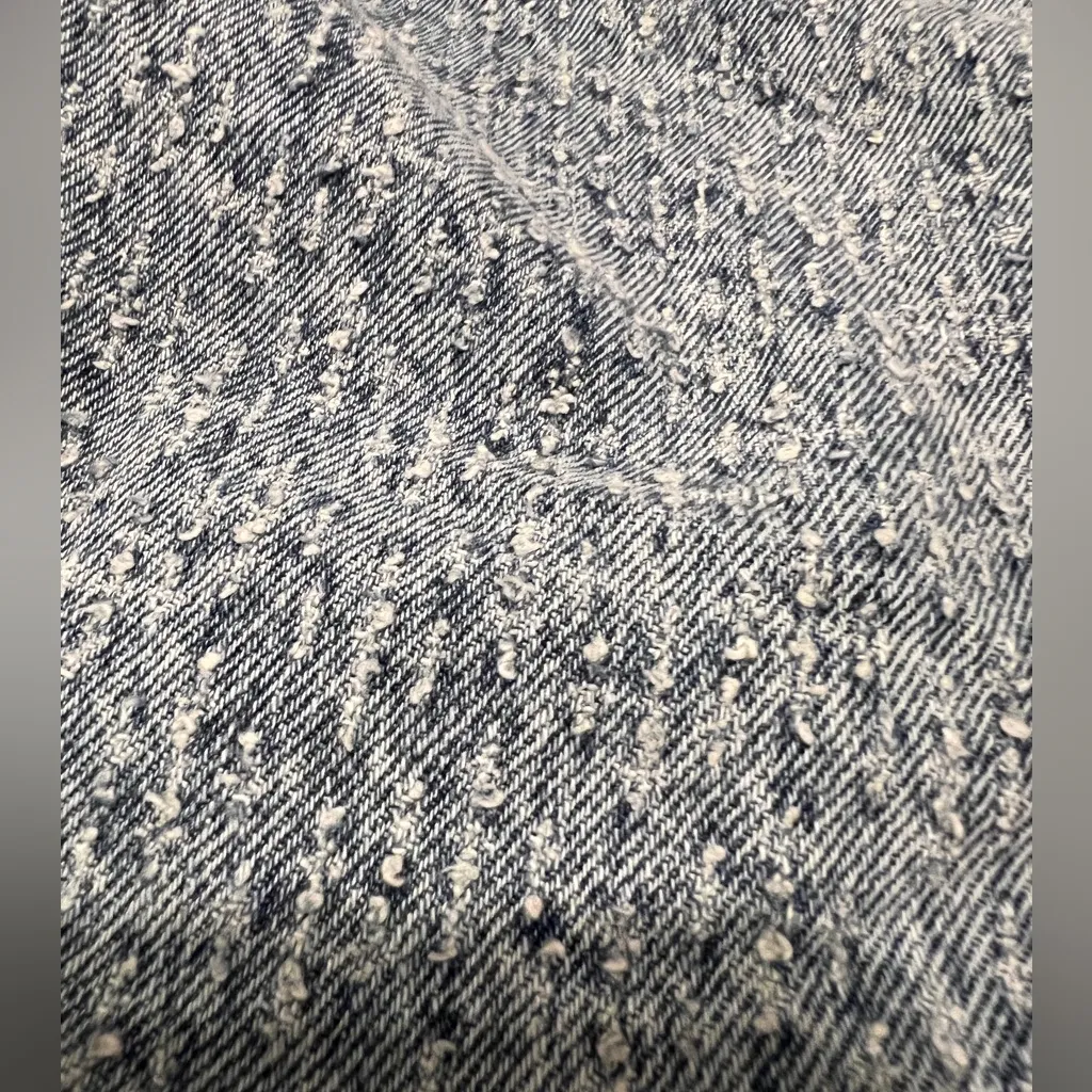 Zara Wide Leg Legged Pants Textured Blue Denim Jeans Size 4 Y2K Festival - Image 7