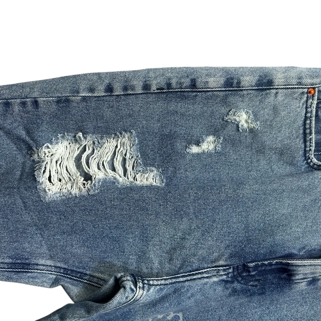 Garfield Distressed Mom Fit Blue Denim Jeans Distressed 42 Euro US 10 - Image 6