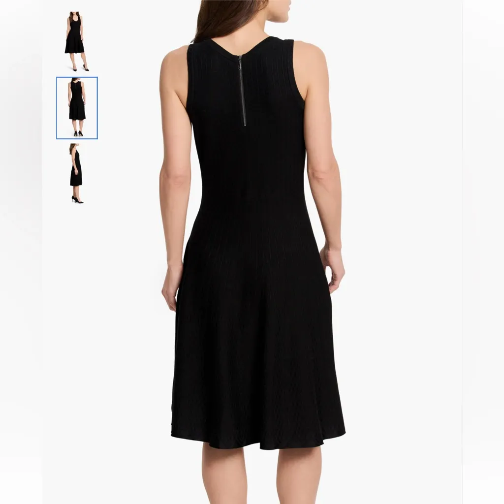 NIC+ZOE Twirl Scoop Neck Fit & Flare Women’s  Dress in black Sz Small $228 - Image 2