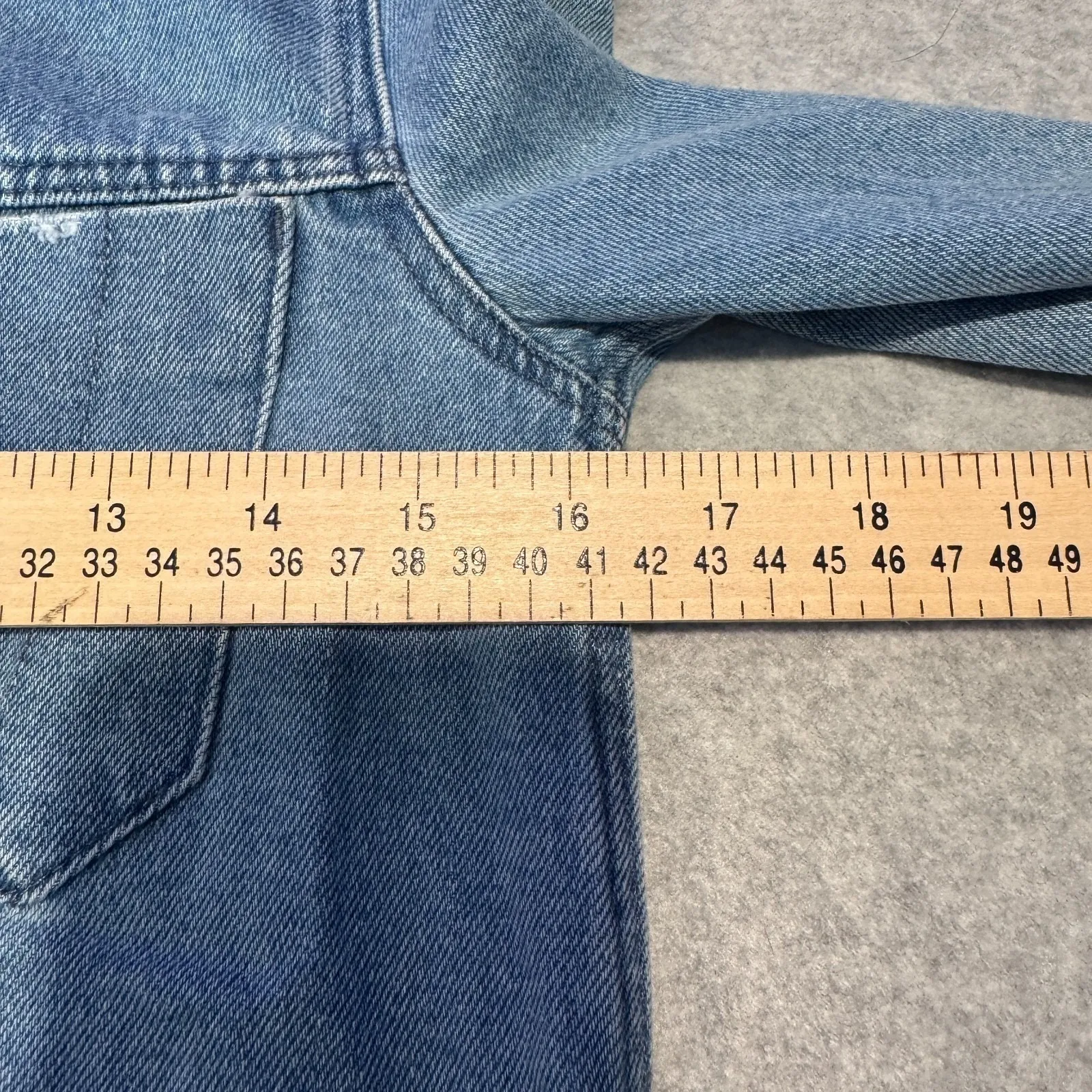 H&M x Coachella Festival Jean Jacket Womens 4 Blue Denim Embroidered NEW - Image 14