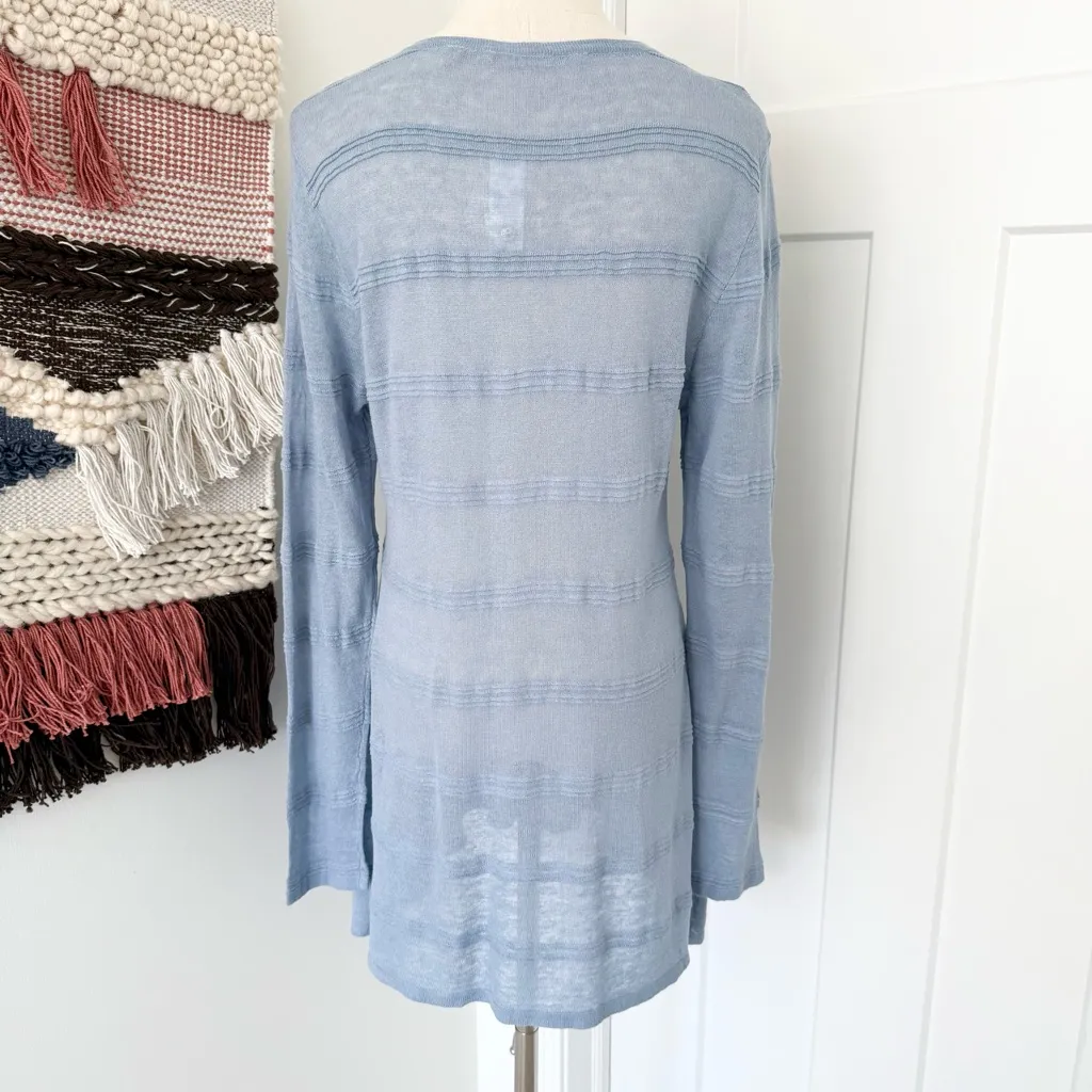 Soft Surroundings Linen Button Up Cardigan Blue Sz L NWT - Image 5