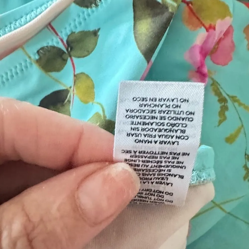 Nanette Lepore One Piece Womens 12 Swimsuit Swim Beach Resort Cruise Floral Blue - Image 9