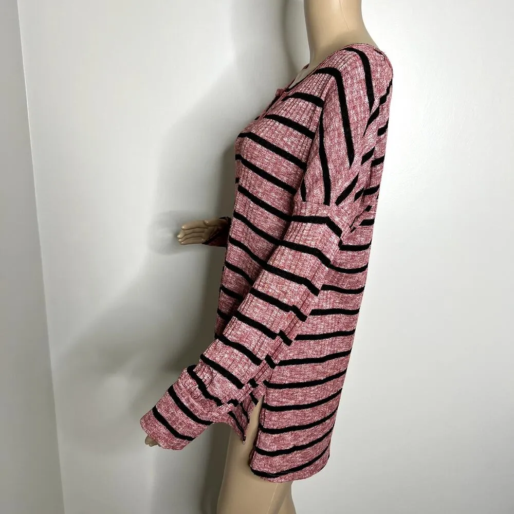 Suzanne Betro Weekend Red Striped Long Sleeve Top - Image 2