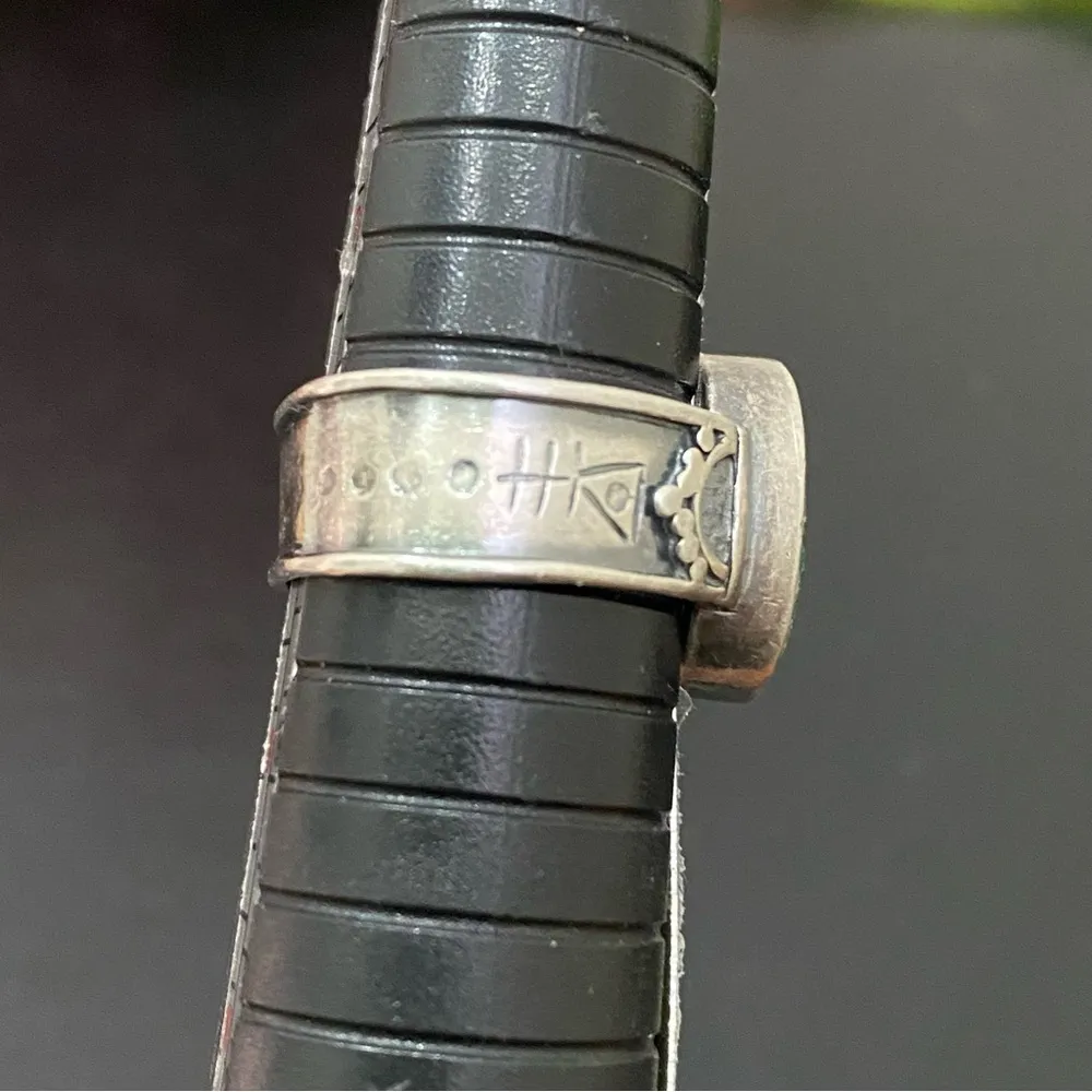 Vintage Native American Signed SA 925 Sterling Silver Blue Teal Stone Ring Sz 8 - Image 10