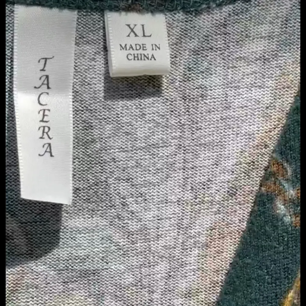 Tacera Luxe Green Houndstooth & Gold Chain Print Wrap Dress - Size XL - Image 10