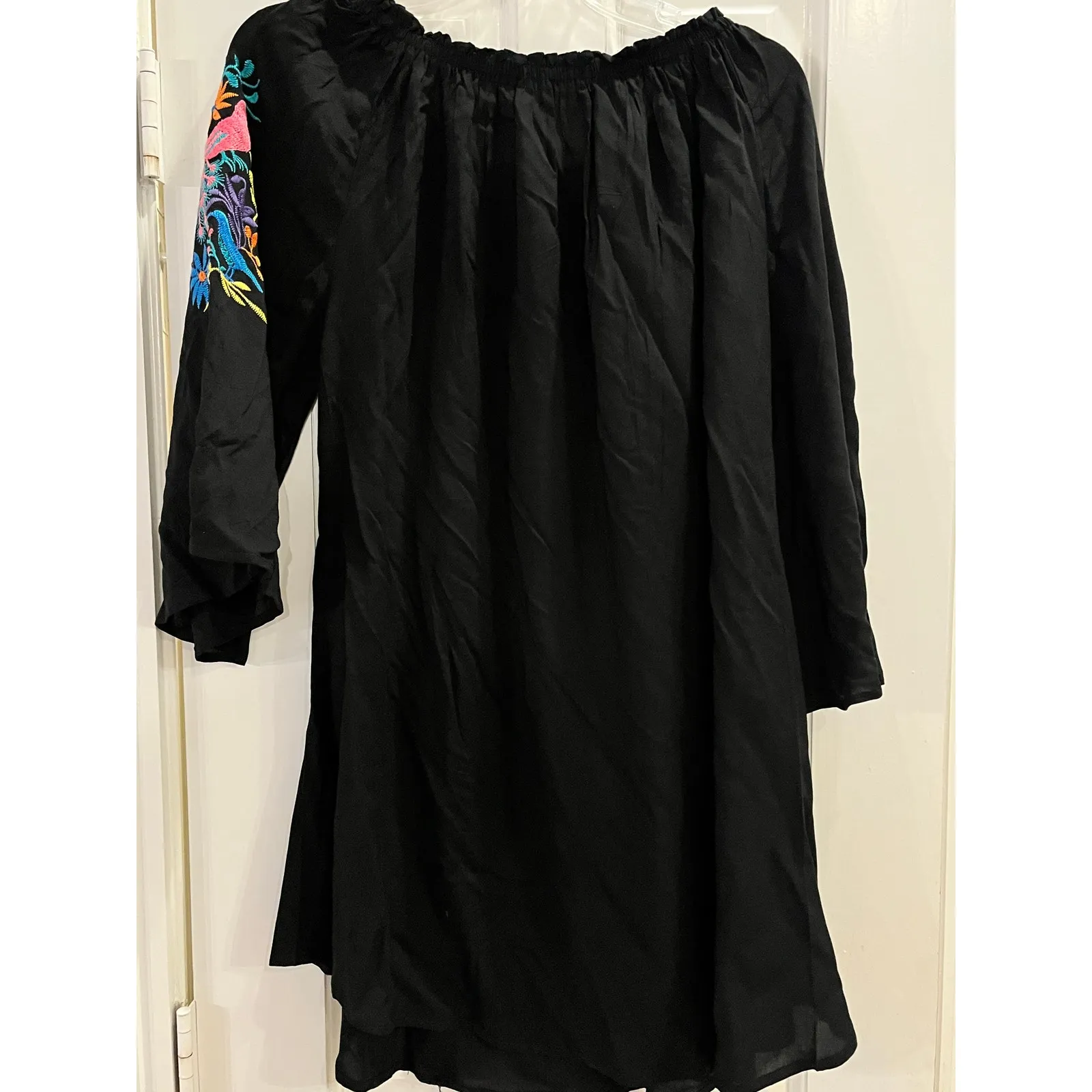 Floral Embroidered Cottage Western Boho Coquette Festival Art to Wear Large - Image 5