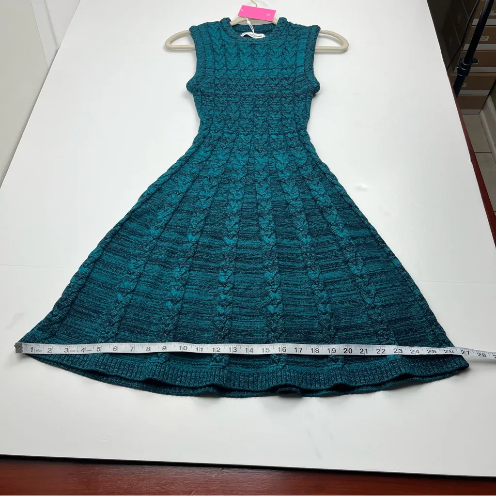 Amanda Uprichard Braylen Bold Knit‎ Sleeveless Dress Teal Womens Size Small NEW - Image 9