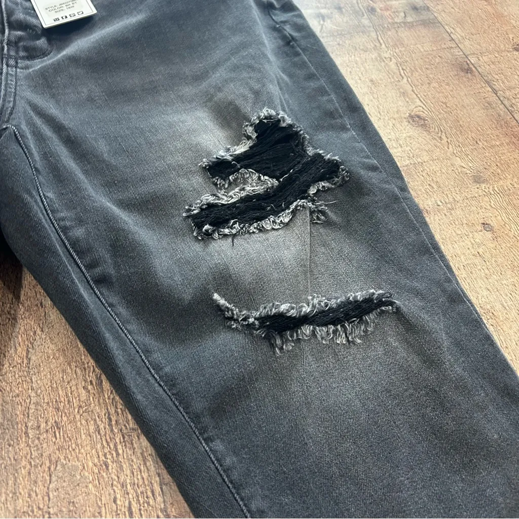 Judy Blue Distressed High Waist Black Skinny Capri Jeans 16W NWT New Plus Size - Image 2